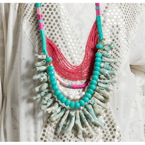 Pink Turquoise Necklace 